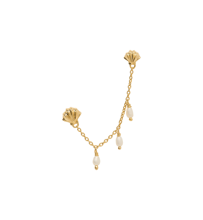 anna nina Single Ocean's Opulence Chain Stud Silver