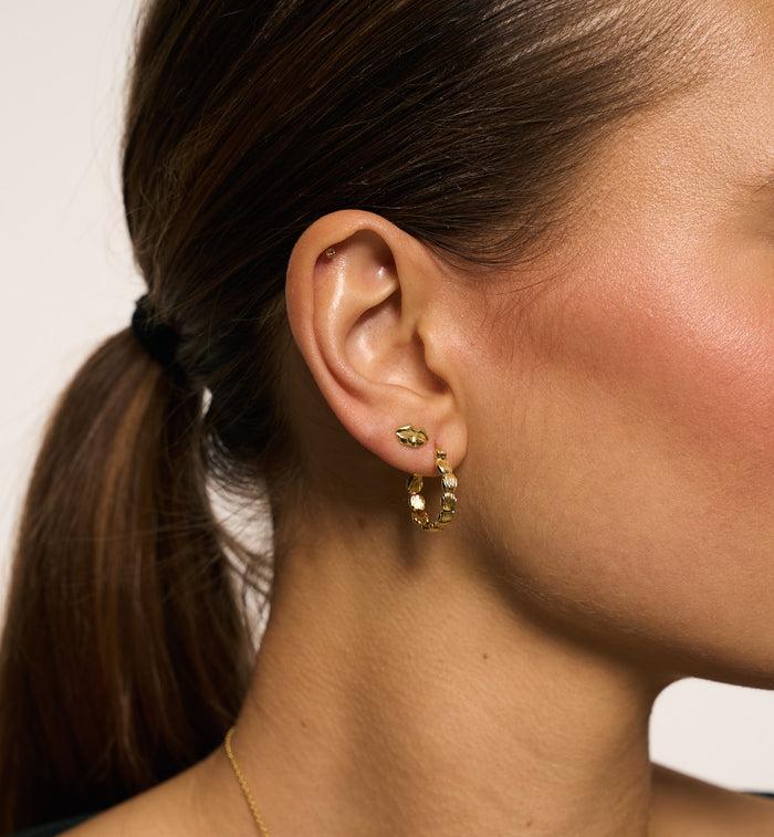 Anna Nina Small Madeleine Hoop Earrings Gold Plated