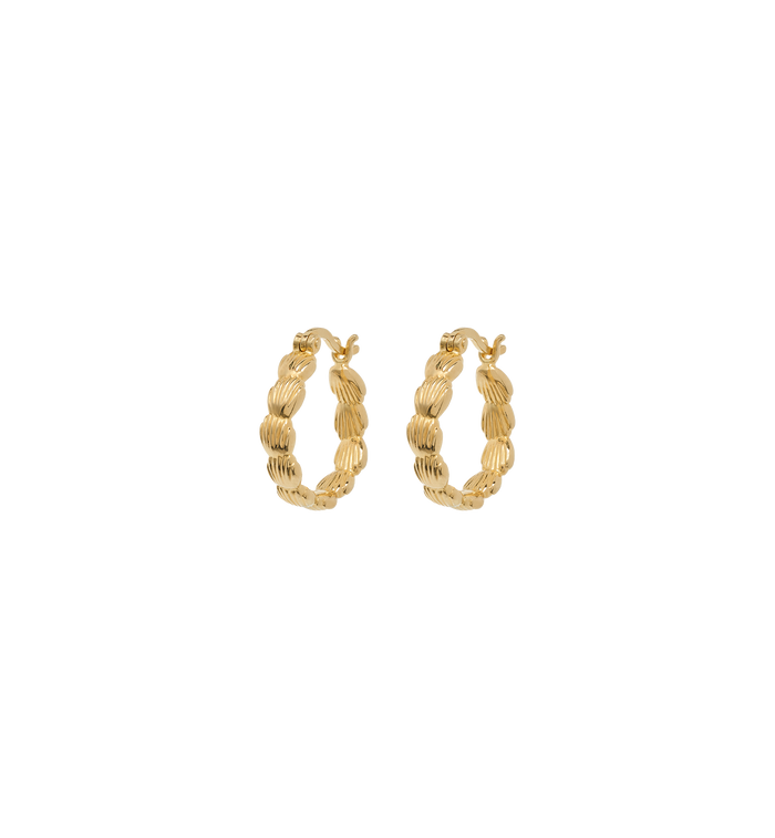 anna nina Small Madeleine Hoop Earrings Gold Plated
