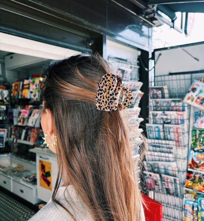 Anna Nina Solar Eclipse Animal Print Heart Hair Clip