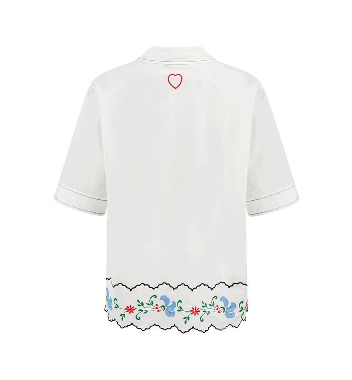 Anna Nina Stella Nova Coloured Embroidered Oversized Shirt White