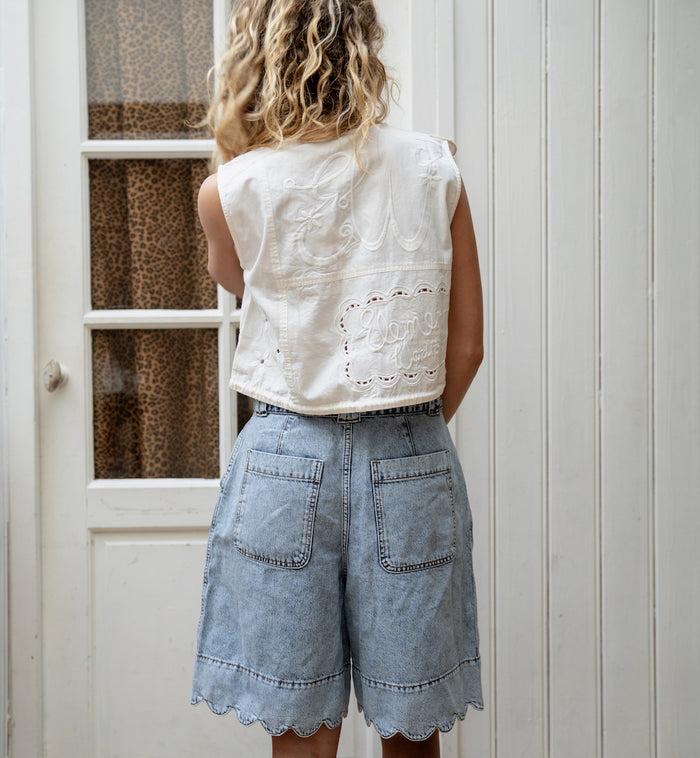 Anna Nina Stella Nova Elements Embroidered Top White