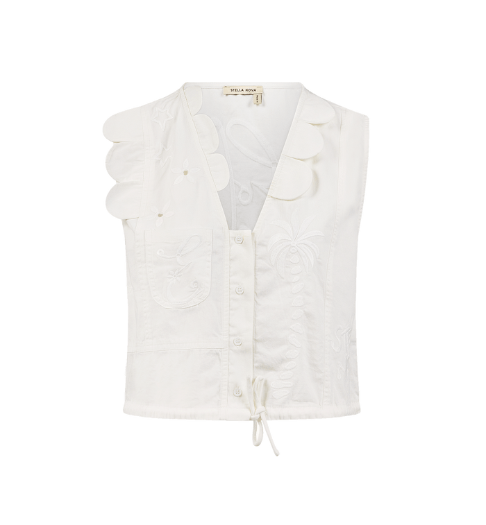 Anna Nina Stella Nova Elements Embroidered Top White