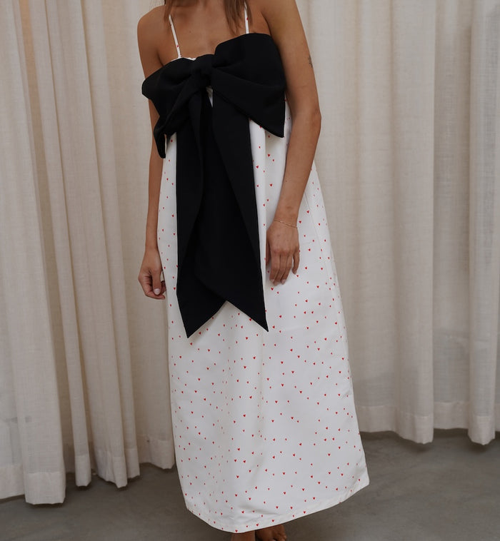 Anna Nina Stella Nova Heart Printed Bow Dress Multicolour
