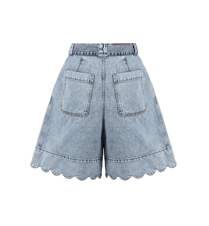 Anna Nina Stella Nova Moon Washed Denim Shorts Blue