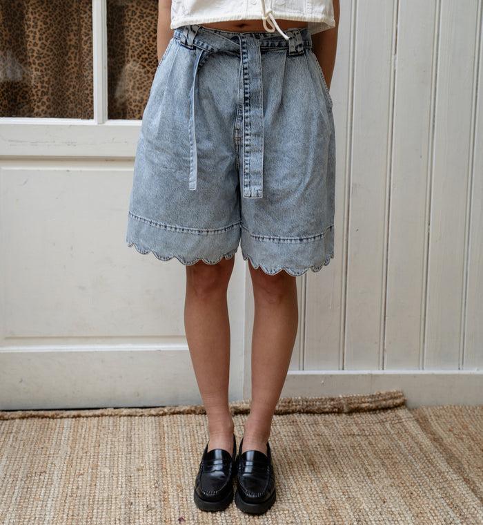 Anna Nina Stella Nova Moon Washed Denim Shorts Blue
