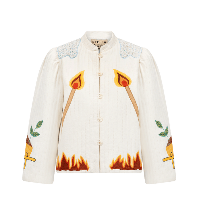 Anna Nina Stella Nova Patch Work Elements Jacket White