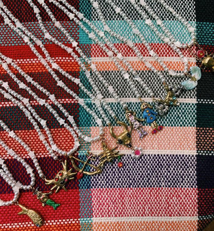 Anna Nina Susan Alexandra Zodiac Star Pearl Necklace Capricorn