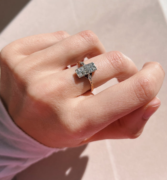 Anna Nina Vintage Art Deco Diamond Kaleidoscopic World Ring