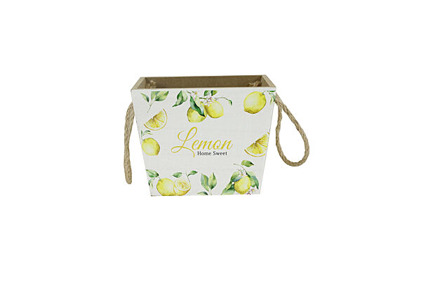 Ava Bakje Met Jute Handvat Lemon 14 5x10x11cm