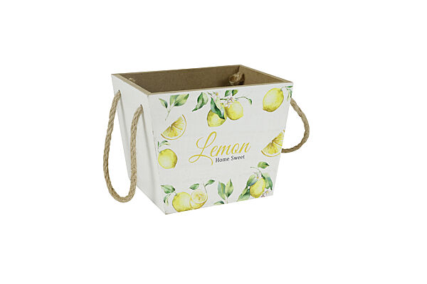 ava Bakje Met Jute Handvat Lemon 14 5x10x11cm