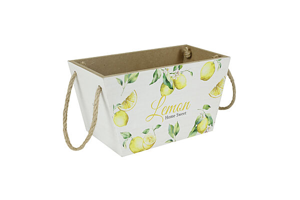ava Bakje Met Jute Handvat Lemon 21x11x10cm