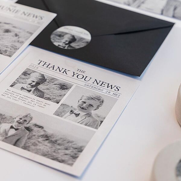 Ava Bedankkaartje Communie Krant