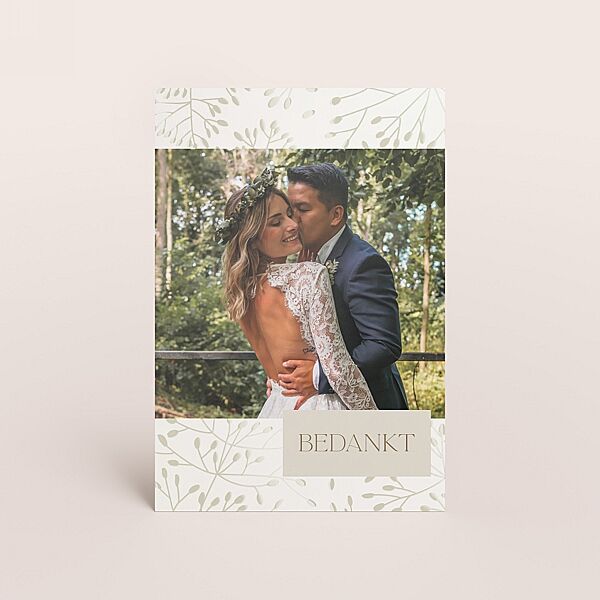 ava Bedankkaartje met foto en takjes in spotvernis