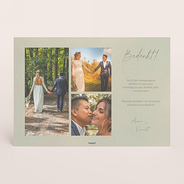 Ava Bedankkaartje Met Trouwfoto