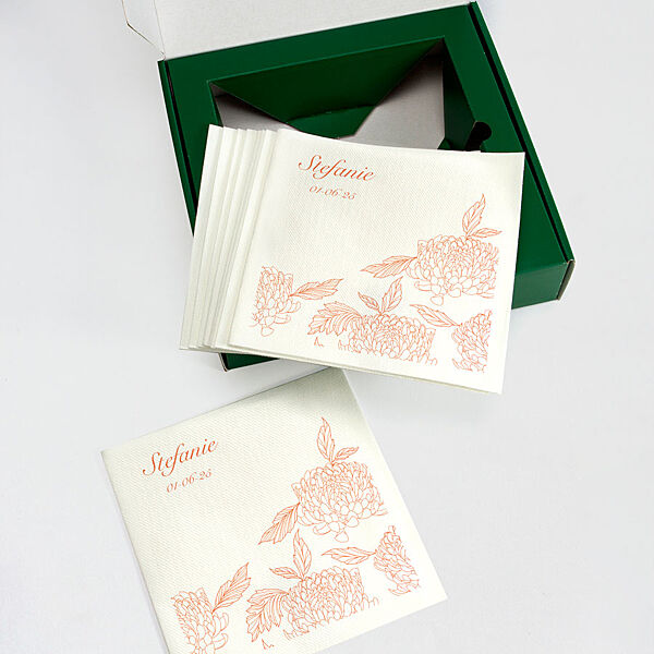 Ava Bedrukte Servetten Apricot Crush