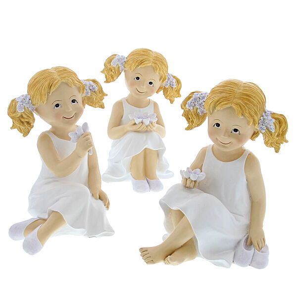 ava Beeldje Meisje Lilly Zittend 13x9x18cm