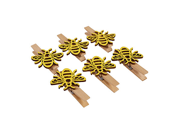 ava Bij Op Clip Hout 6 Stuks