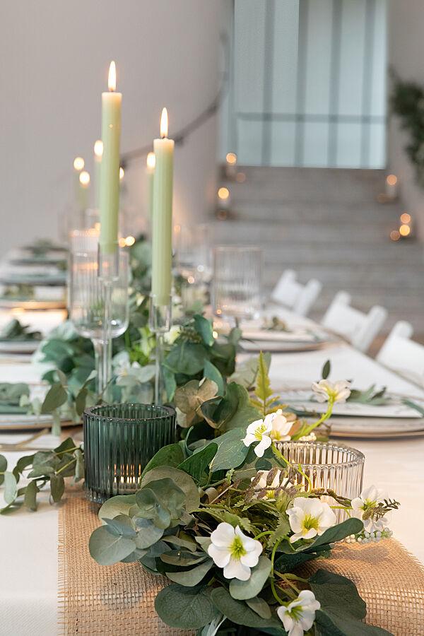 Ava Boeket Wit-Groen 20cm