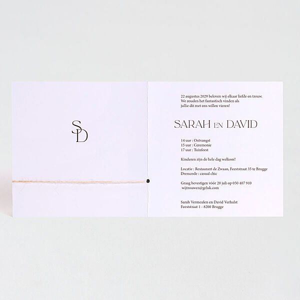 Ava Bohemian Trouwkaart Met Touwtje