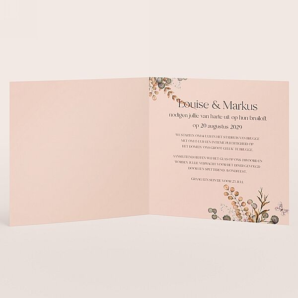 Ava Boho Trouwkaart Met Namen In Folie