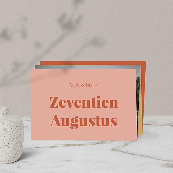 ava Color blocking trouwkaart vierluik met foto's