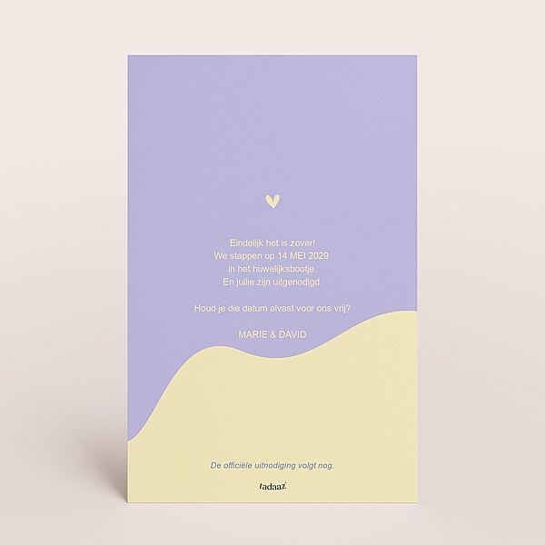 Ava Colorblocking Save The Date Kaart