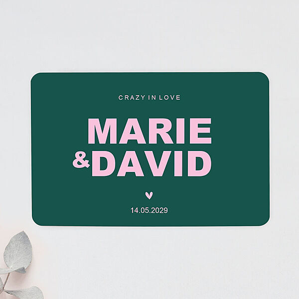 Ava Colorblocking Trouwkaart Met Afgeronde Hoeken