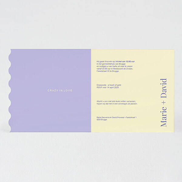 Ava Colorblocking Trouwkaart Met Golfrand