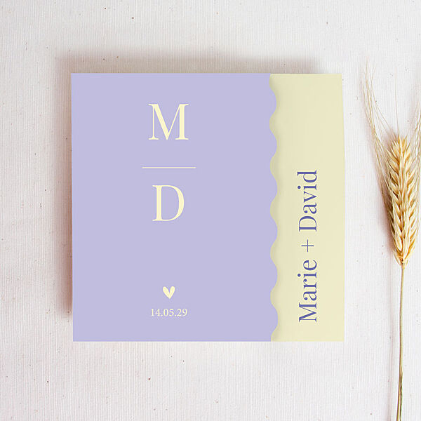 ava Colorblocking trouwkaart met golfrand