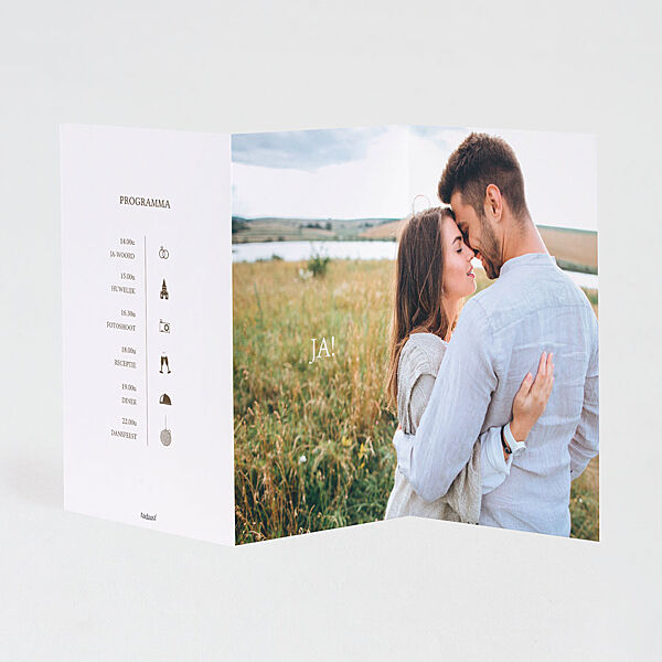 Ava Drieluik Trouwkaart Met Foto's In Kalkomslag