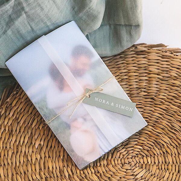 Ava Drieluik Trouwkaart Met Foto's In Kalkomslag