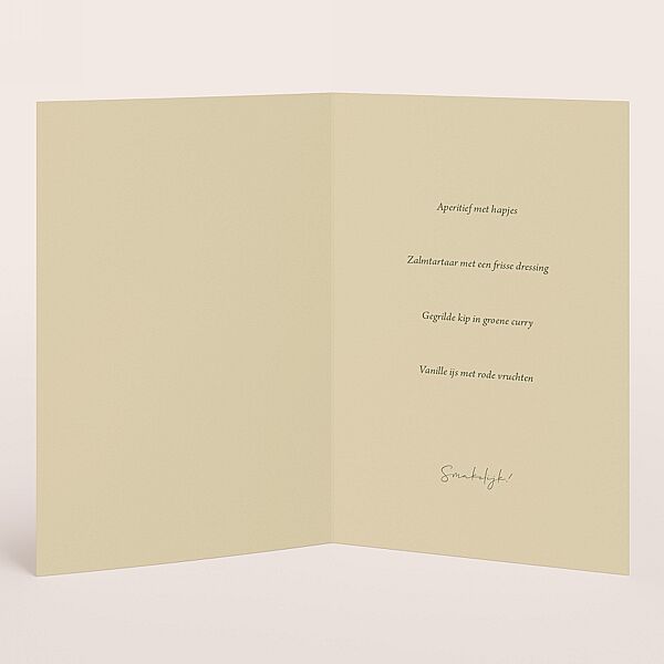 Ava Dubbele Menukaart Grijsgroen Met Naam