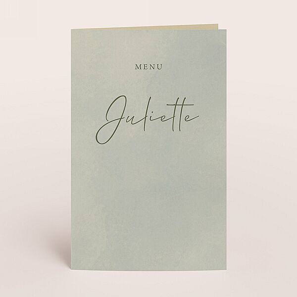 ava Dubbele menukaart grijsgroen met naam
