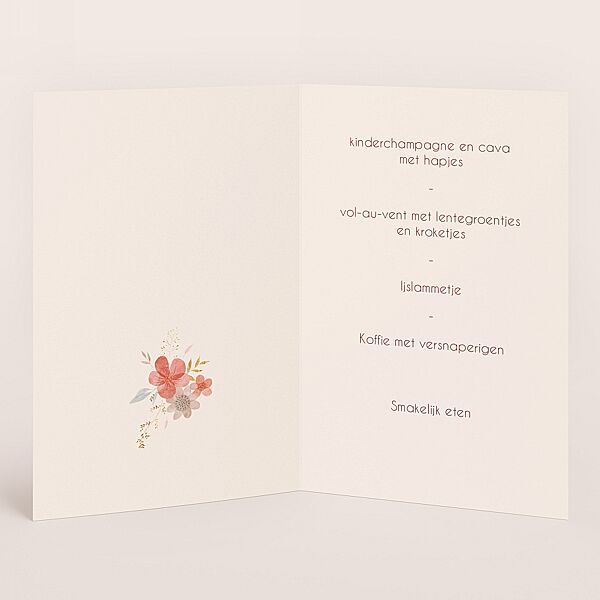 Ava Dubbele Menukaart Met Bloemetjes