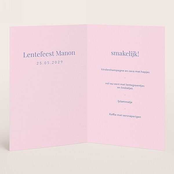 Ava Dubbele Menukaart Met Confetti