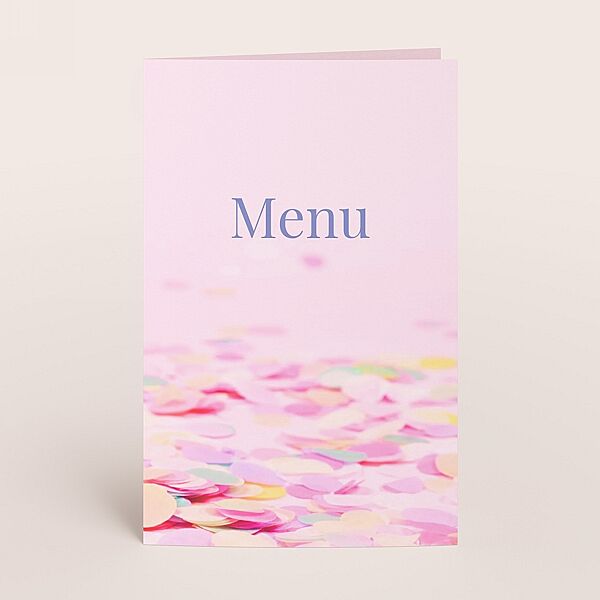ava Dubbele menukaart met confetti
