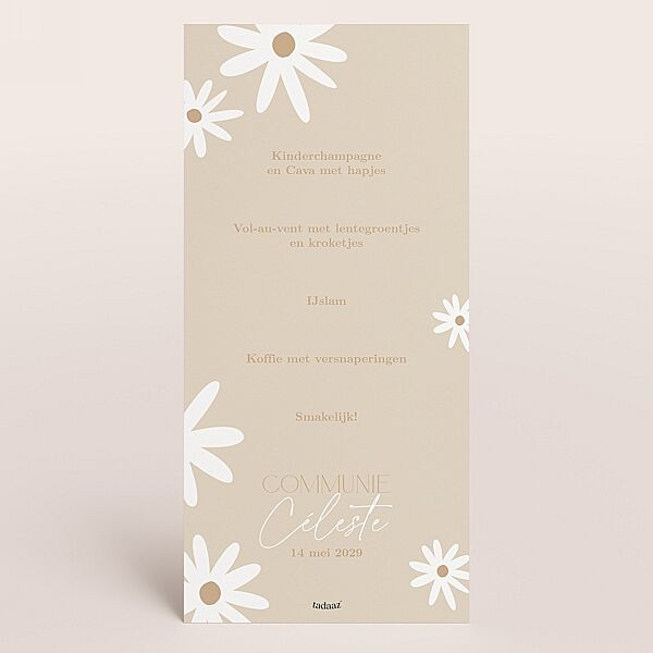 Ava Enkele Menukaart Met Foto En Madeliefjes