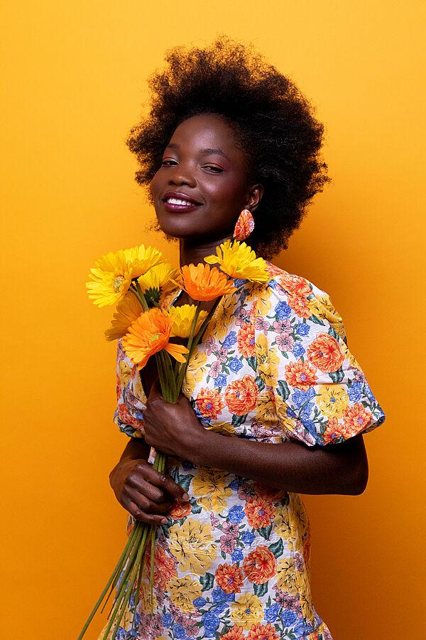 Ava Gerbera Op Steel Oranje H 50cm Ø 10cm