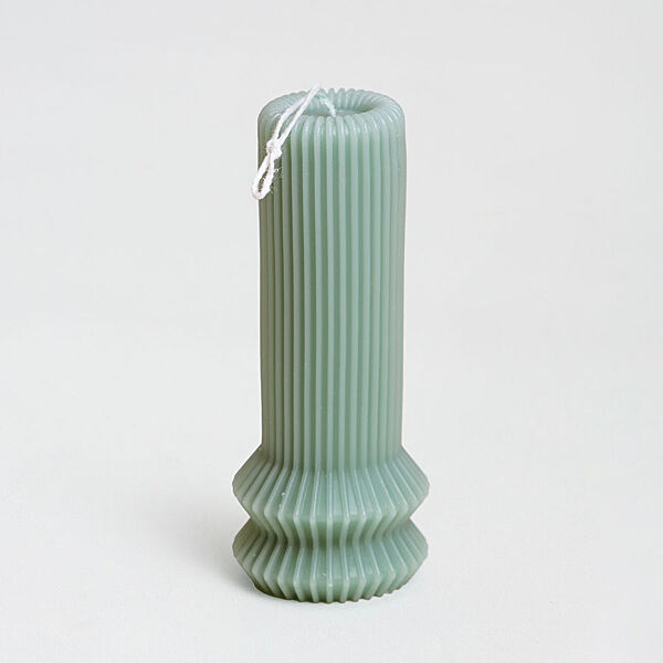 ava Geribbelde kaars sage green