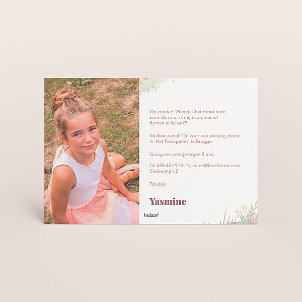 Ava Getekend Communiekaartje Met Schommel