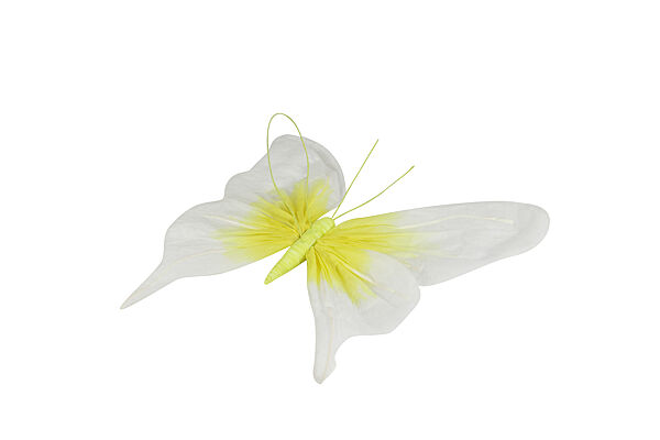 Ava Hangdeco Vlinder Wit /Geel Papier 36x32x3cm