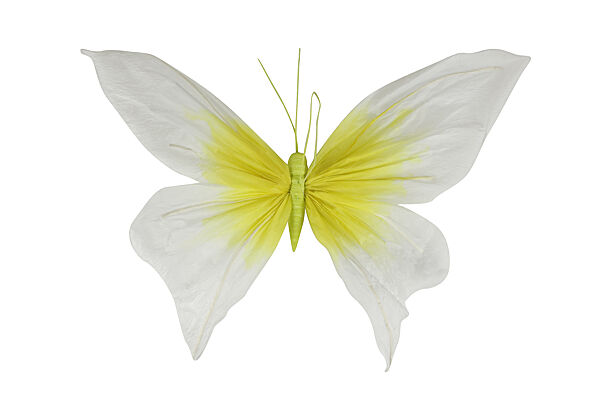 ava Hangdeco Vlinder Wit /Geel Papier 49x42x3cm