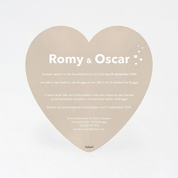 Ava Hartvormige Trouwkaart Met Foto