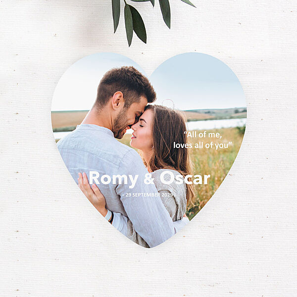ava Hartvormige trouwkaart met foto