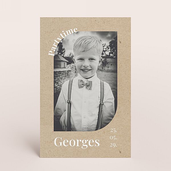 ava Hippe communie uitnodiging in ecolook met foto