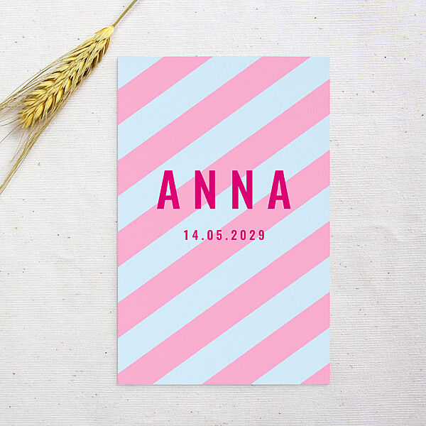Ava Hippe Communie Uitnodiging Met Streepjes