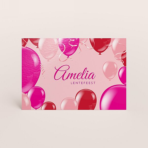 ava Hippe lentefeest uitnodiging met ballonnen