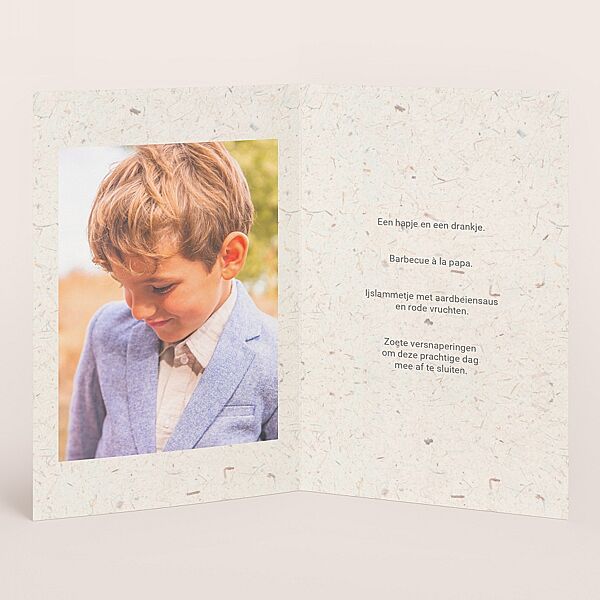 Ava Hippe Menukaart In Natuurpapierlook Met Foto