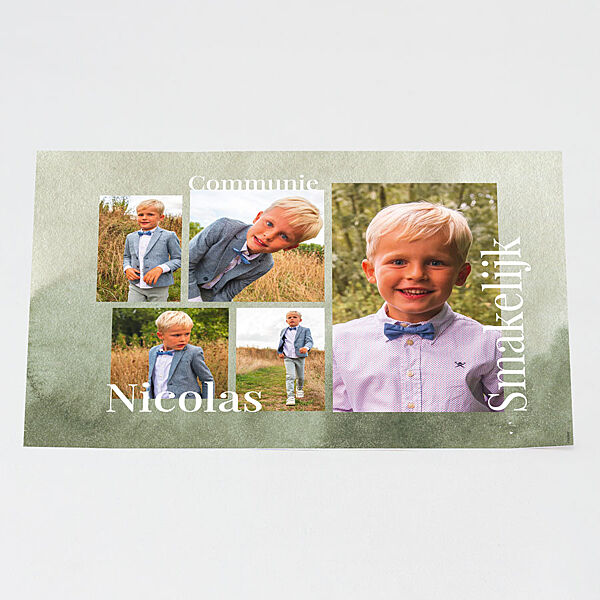 Ava Hippe Placemat Groen Aquarel Met Fotocollage